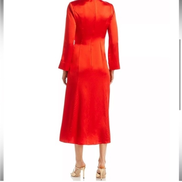 🔥🔥🔥NWT Cinq A Sept Serena Long Sleeve Silk Dress size 14 reg $695 Valentines! - Picture 4 of 9